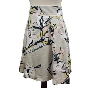 Black Halo Sanibel Skirt Lingering Floral High Waist A-Line‎ Party  Size 4